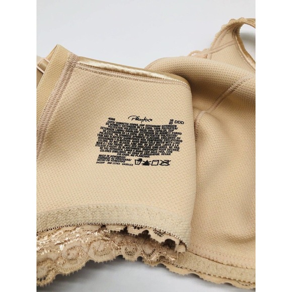 PLAYTEX 18 Hour Bra 38DDD Air Form Comfort NUDE beige Lace Wire-free B1 - Picture 7 of 8